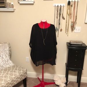 Black plus size blouse